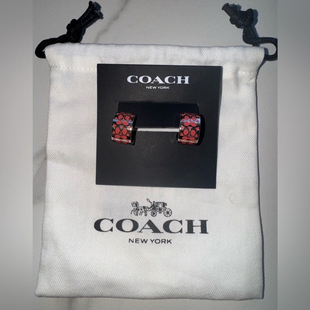 Coach Pink Huggie Earrings NWT+Dustie